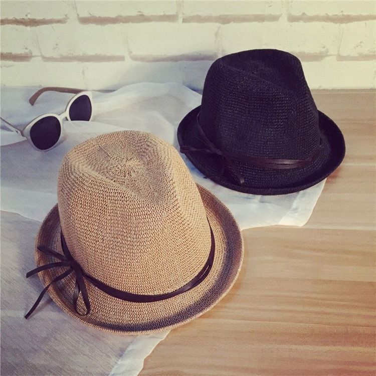 Jazzhattu Bowknot Straw Sunhat Naisille