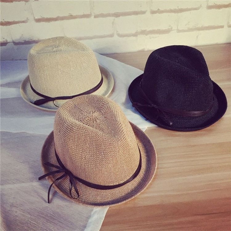 Jazzhattu Bowknot Straw Sunhat Naisille