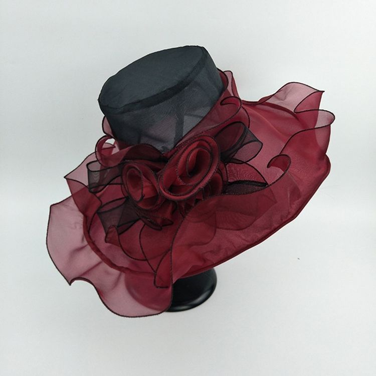 Naisten Kukkainen Organza-aurinkopää