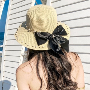 Naisten Pearl Bowknot -hattu