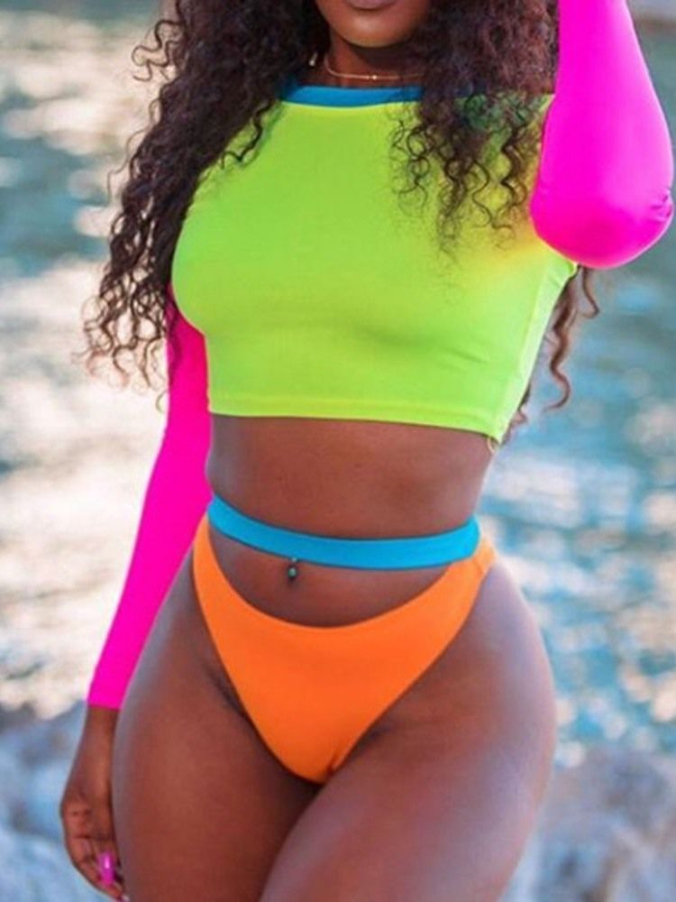 Naisten Color Block Tankini Set -uimapuvut