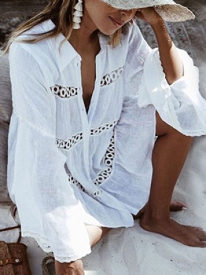 Plain Patchwork Beach Look -housut