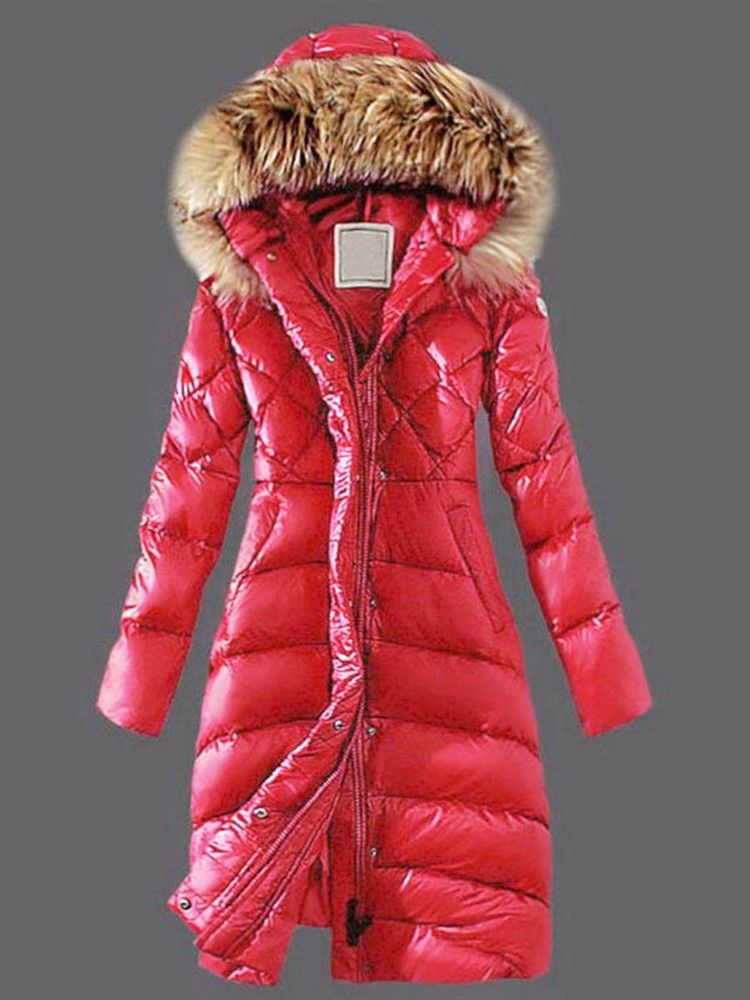 Faux Fur Hooded Long Warm Thicken Naisten Talvitakki